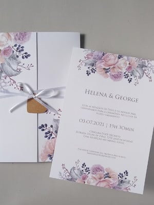 Convite de casamento lilás