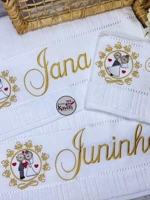 Jogo de toalha personalizado casamento noivos