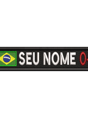 Patch bordado targeta nome tipo sangue militar termocolante