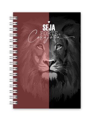 Caderno seja forte e corajosa leão rose