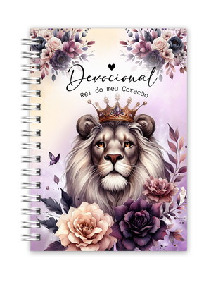 Caderno devocional leoa lilás