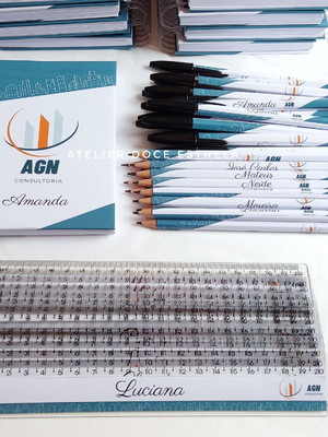 Kit com caderno corporativo personalizado - 100 folhas