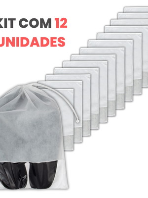 Sacos para sapatos e roupas de tnt com visor 12un branco
