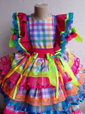 Vestido junino caipira caroline (3/4 anos)