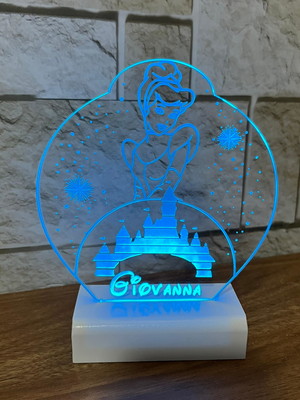 Topinho em acrilico com led - cinderela