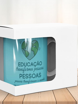 Caneca na caixa com visor dia dos professores 1