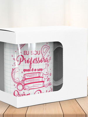 Caneca na caixa com visor dia dos professores 7