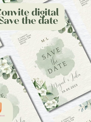 Convite save the date casamento verde oliva
