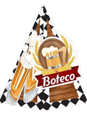 10 caixas cone boteco com aplique 3d