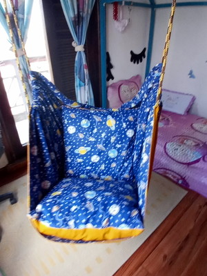 Balanço cadeira/ poltrona em tecido com almofadas