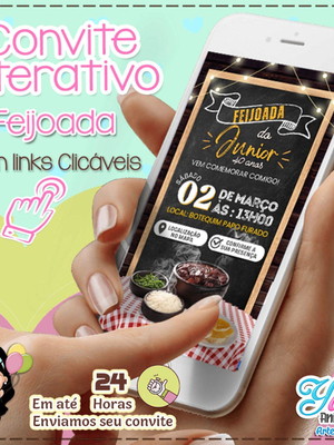 Convite interativo digital feijoada