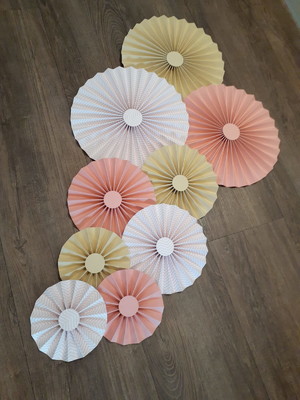 Kit 9 rosetas rosa (fidiji), bege e estampado