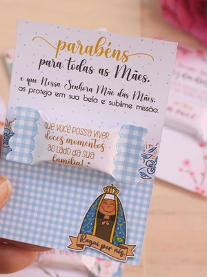 Card com balinha personalizada nossa senhora aparecida
