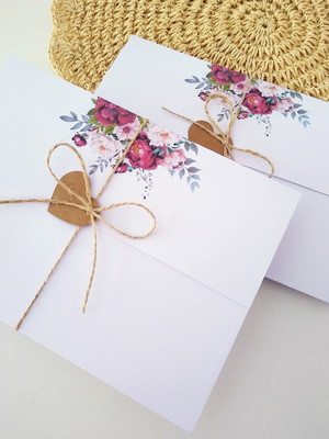 Convite de casamento floral