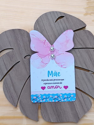 Pares de brinco de perola com tag mimo para dia das mães