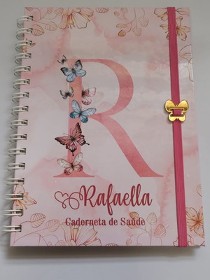 Caderneta de vacinação personalizada floral