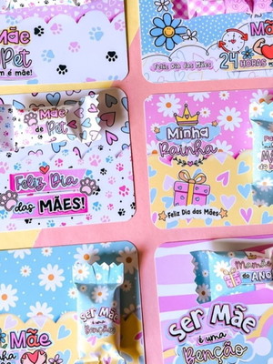 Card com balinhas personalizadas - dia das mães
