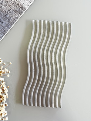 Bandeja de cimento wave 25cm para decoração cimento
