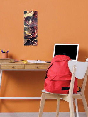 Quadro de metal p - attack personagem em chamas