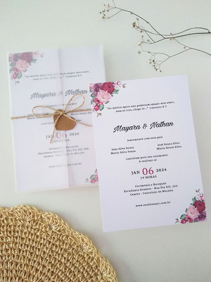 Convite de casamento florais