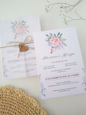 Convite de casamento floral