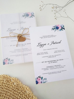 Convite de casamento floral
