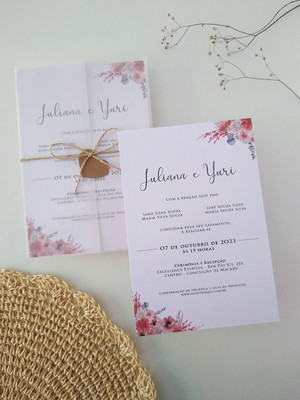 Convite de casamento floral