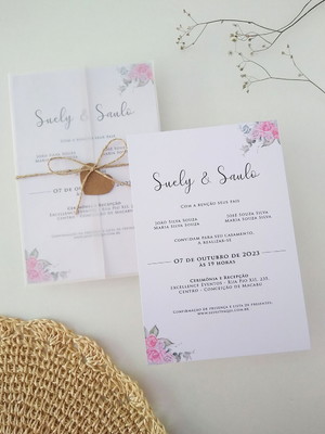 Convite de casamento floral