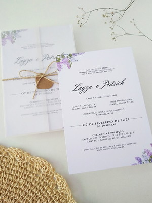 Convite de casamento floral