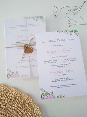 Convite de casamento floral