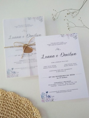 Convite de casamento floral