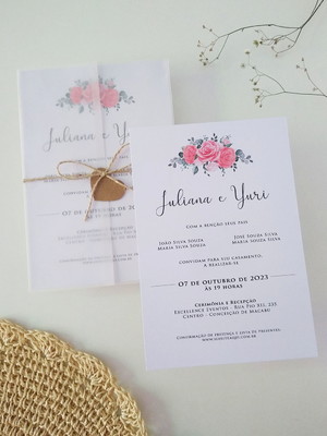 Convite de casamento floral