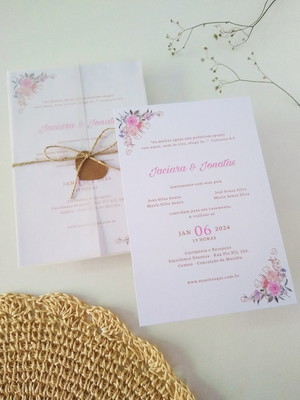 Convite de casamento floral
