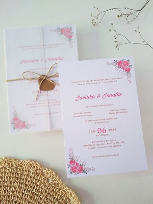 Convite de casamento floral