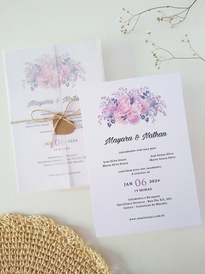 Convite de casamento floral