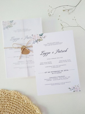 Convite de casamento floral