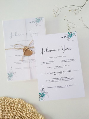 Convite de casamento floral