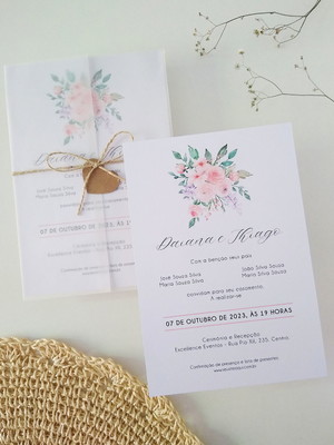 Convite de casamento floral