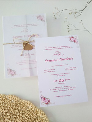 Convite de casamento floral