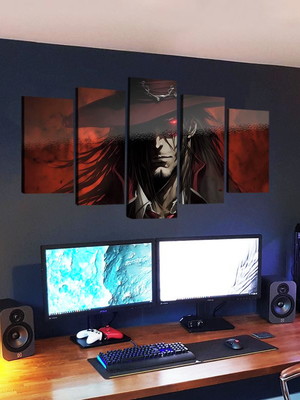 Quadro draculas fearless lord 5 peças em metal ultra qualy