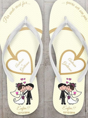 Chinelo casamento personalizado