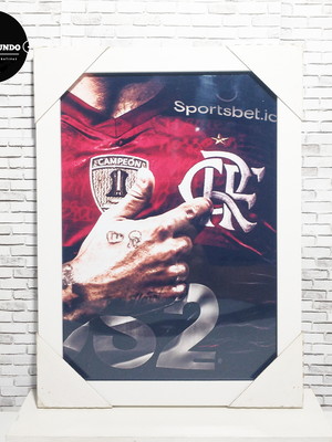 Quadro clube de regatas do flamengo a4 c/ moldura e vidro