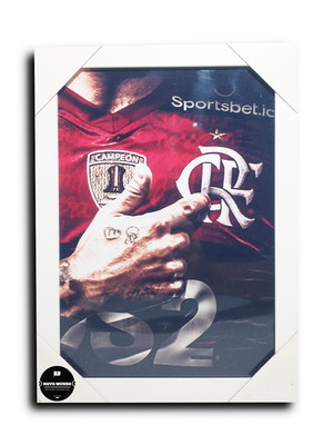 Quadro clube de regatas do flamengo a4 c/ moldura e acetato