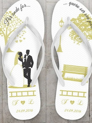 Chinelo casamento personalizado