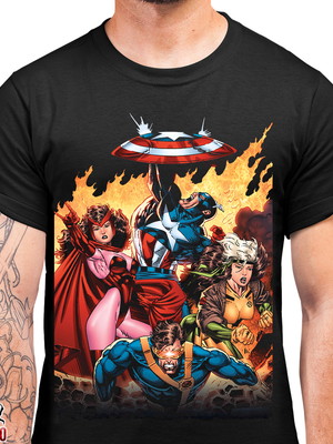 Camiseta x-men e avengers