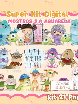 Kit digital monstros s.a aquarela