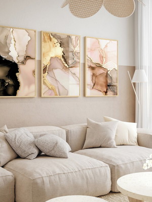 Quadro decorativo trio com vidro abstrato moderno sala hall