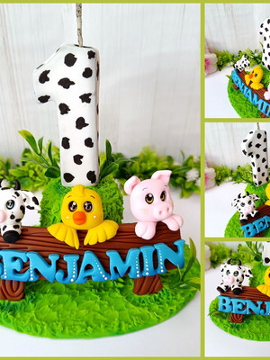 Vela personalizada fazendinha