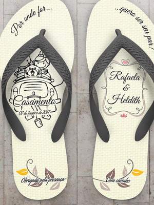 Chinelo personalizado casamento