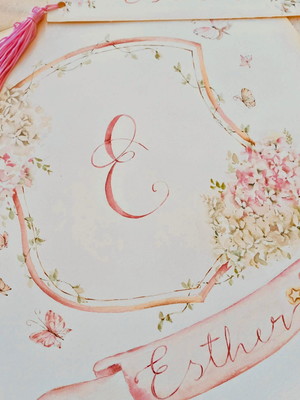 Aquarela floral com nome